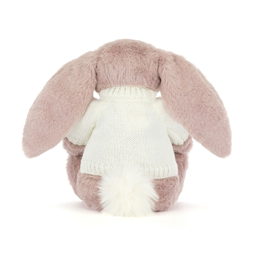 Bashful Luxe Bunny Rosa with Personalized Cream Jumper | Jellycat