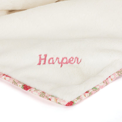 Personalized Blossom Cream Bunny 'Berry' Blankie | Jellycat