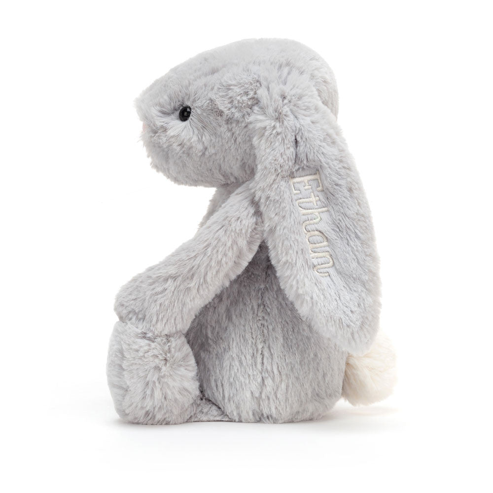 Personalized Bashful Silver Bunny Medium | Jellycat