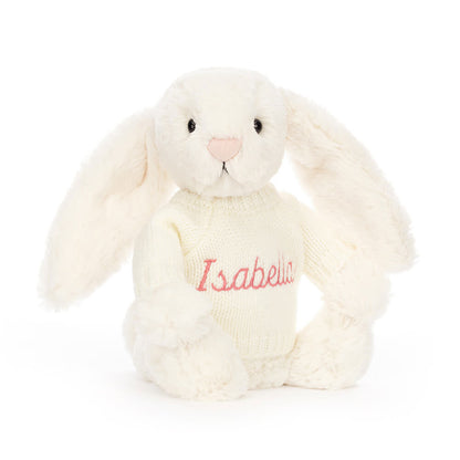Bashful Cream Bunny with Personalized Cream Jumper | Jellycat