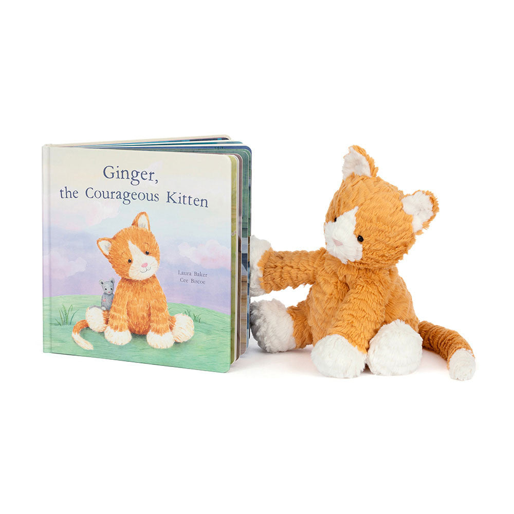 Ginger, the Courageous Kitten Book and Fuddlewuddle Ginger Cat | Jellycat