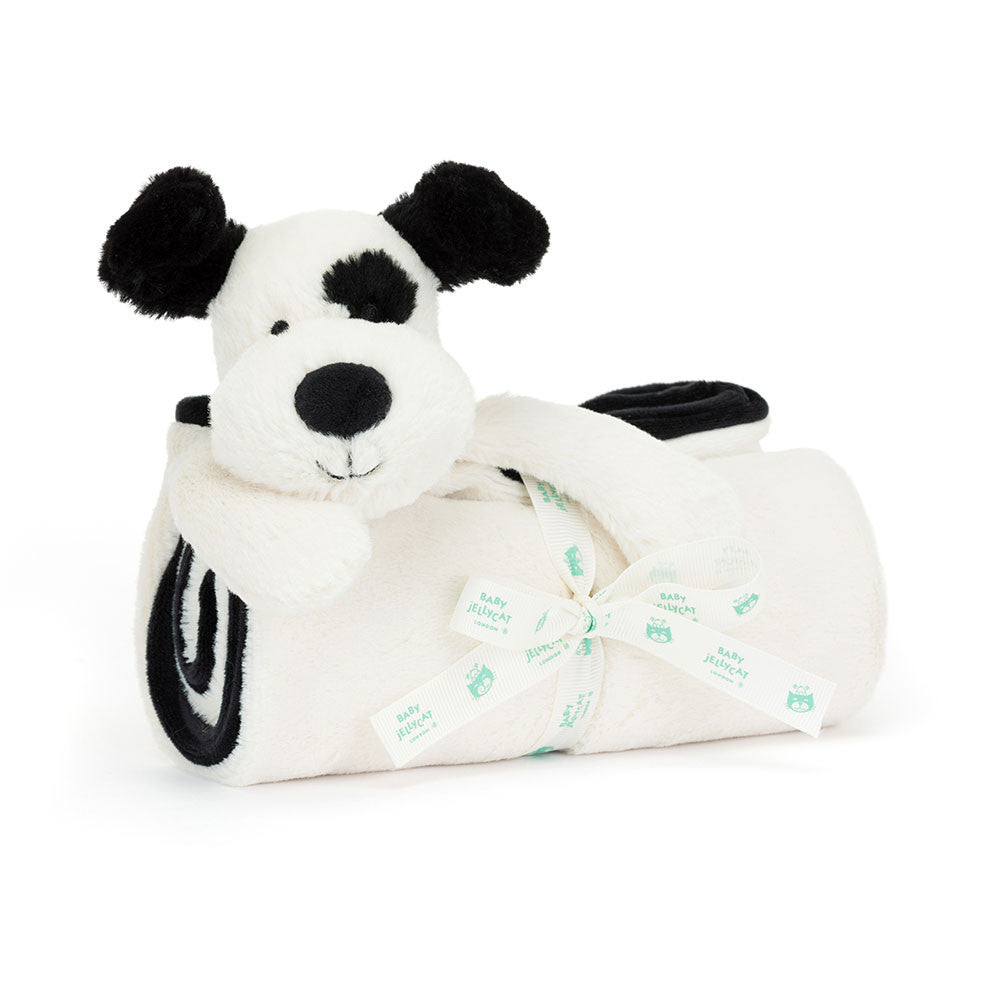 Bashful Black & Cream Puppy Blankie | Jellycat