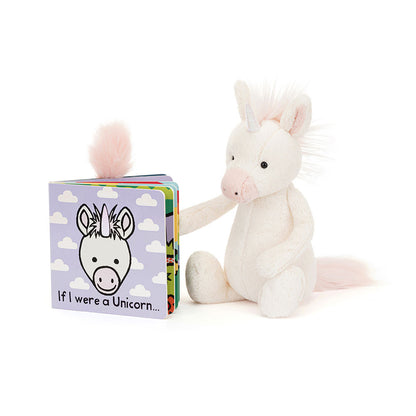 If I Were a Unicorn Board Book & Bashful Unicorn Medium | Jellycat