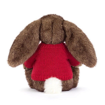 Hoppleston Luxe Bunny with Personalized Red Jumper | Jellycat