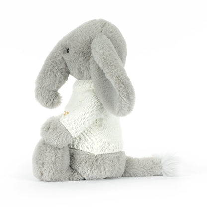 Bashful Luxe Elephant Thuddeus with Personalized Cream Jumper | Jellycat