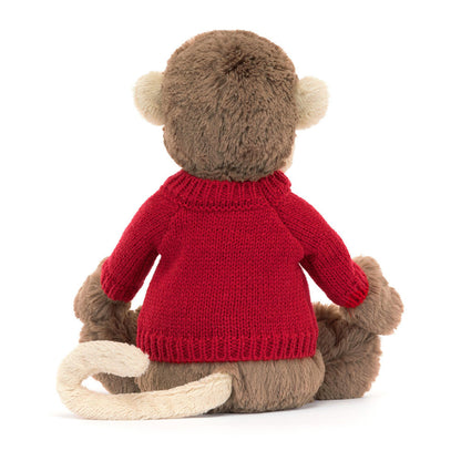 Bashful Monkey with Personalized Red Jumper | Jellycat