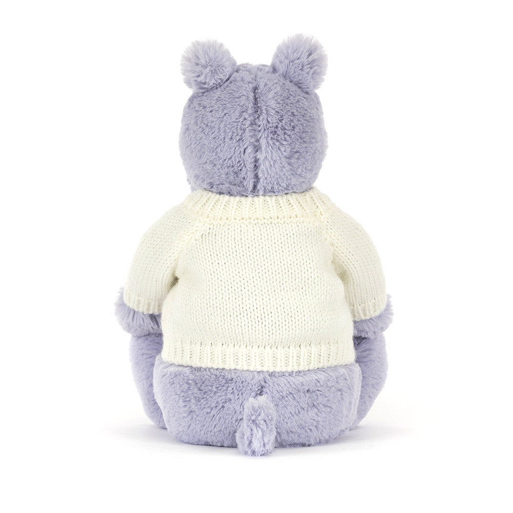 Bashful Hippo with Personalized Cream Jumper | Jellycat