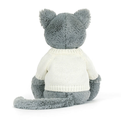 Bashful Kitten with Personalized Cream Jumper | Jellycat