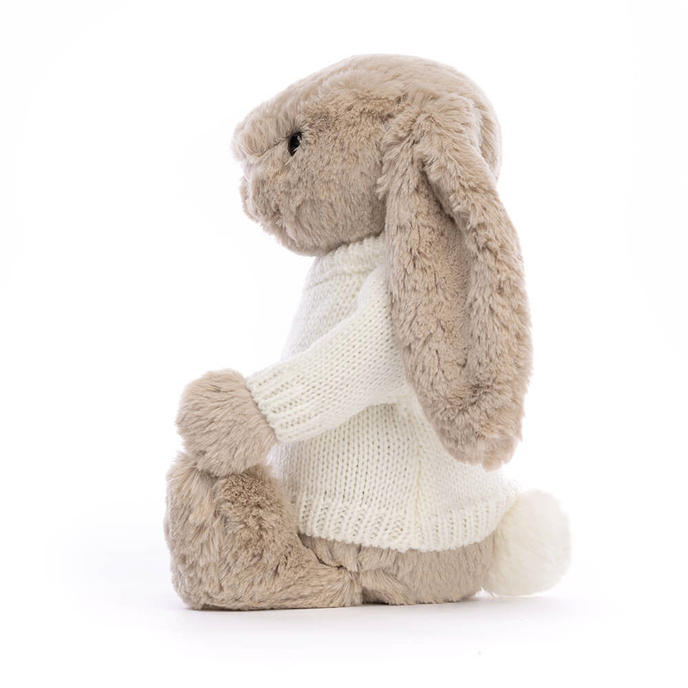 Bashful Beige Bunny with Personalized Cream Jumper | Jellycat