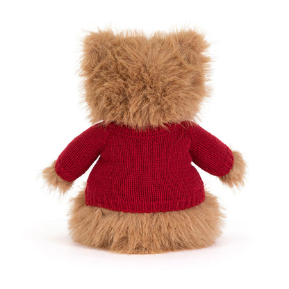 Bartholomew Bear Bouffant with Personalized Red Jumper | Jellycat