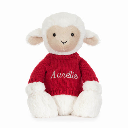 Skipson Lamb with Personalized Red Jumper | Jellycat