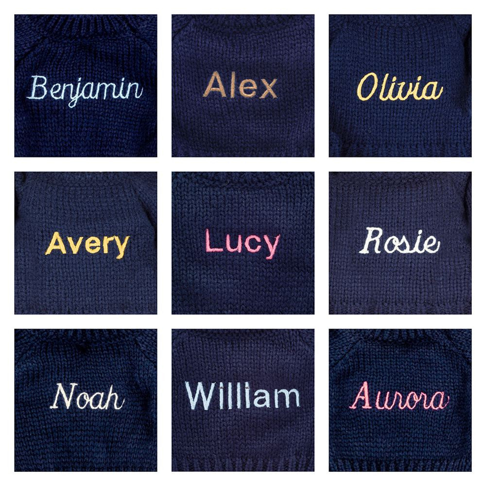 Blossom Cream Bunny 'Berry' with Personalized Navy Jumper | Jellycat