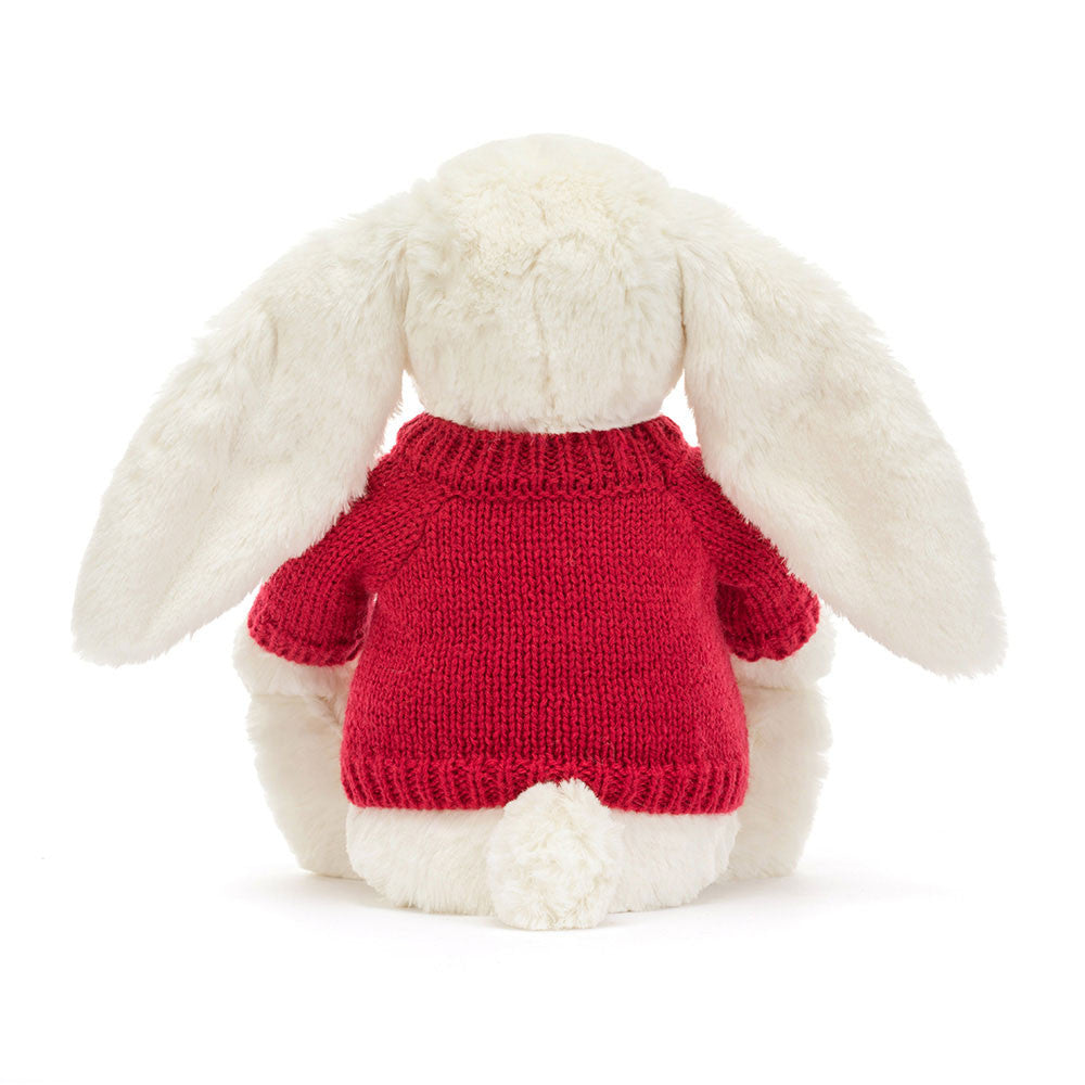 Blossom Cream Bunny 'Berry' with Personalized Red Jumper | Jellycat