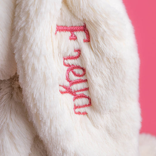Personalized Cream Bunny with Rose | Jellycat
