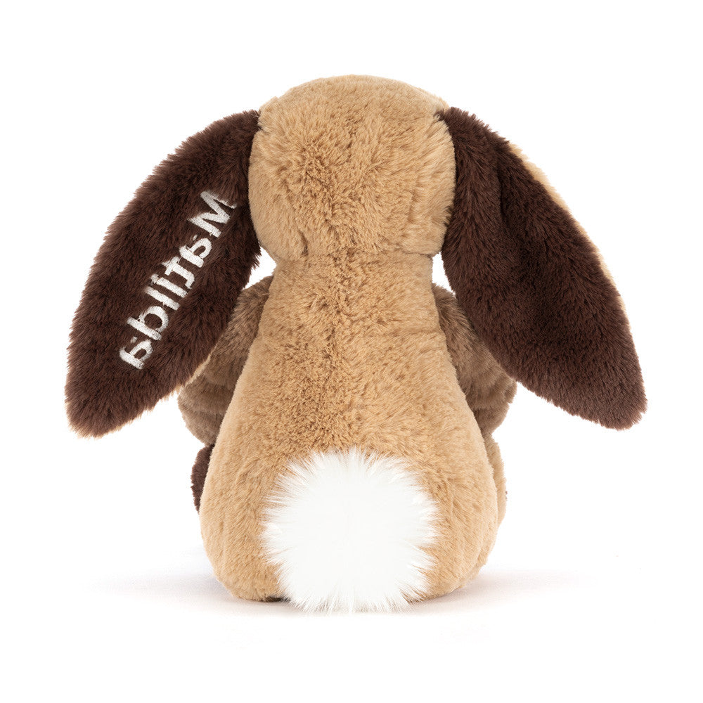Personalized Bashful Patchwork Brown Bunny Original | Jellycat