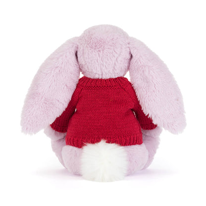 Thistlepop Blossom Luxe Bunny with Personalized Red Jumper | Jellycat