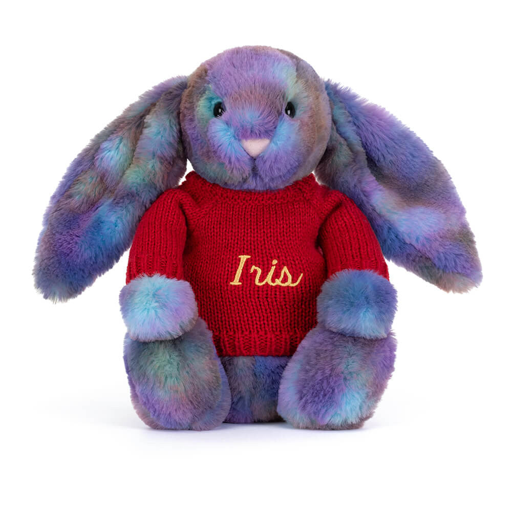 Zodihop Luxe Bunny with Personalized Red Jumper | Jellycat