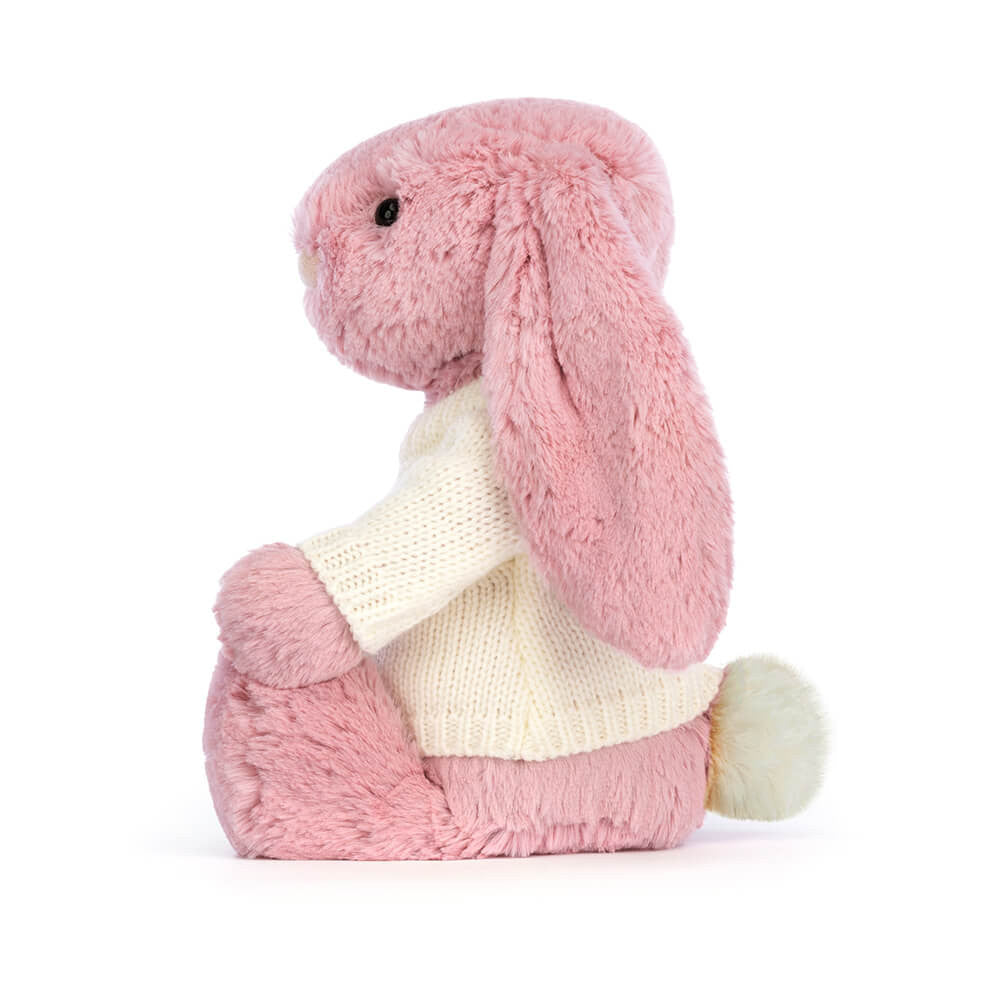 Bashful Tulip Pink Bunny with Personalized Cream Jumper | Jellycat