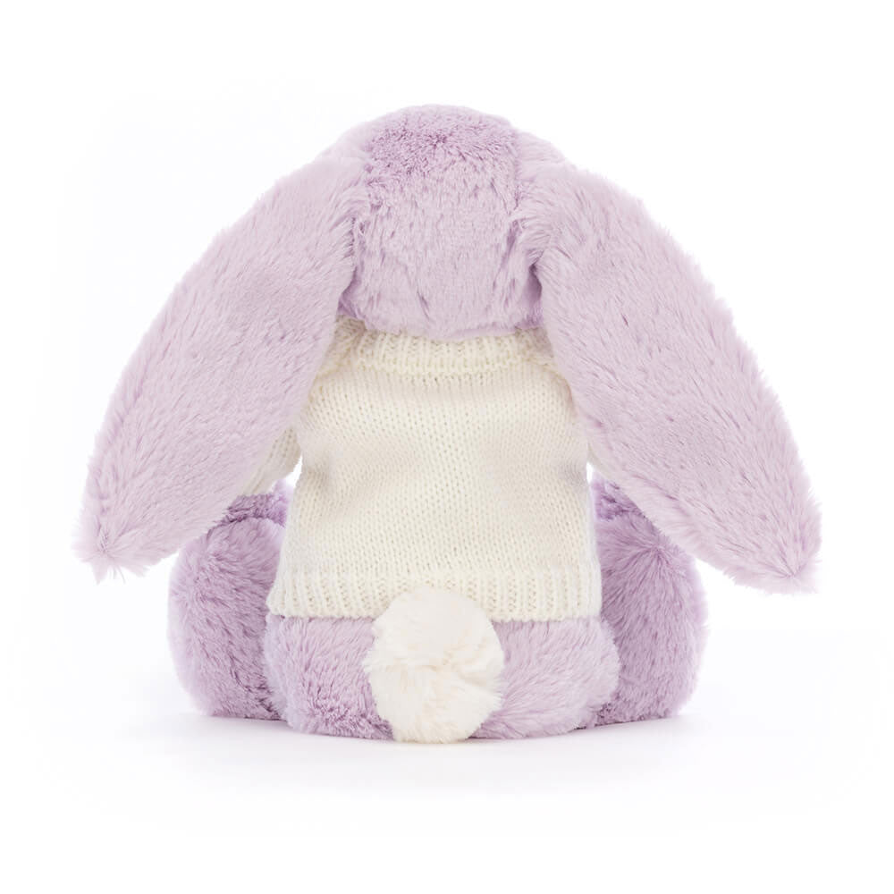 Bashful Lilac Bunny with Personalized Cream Jumper | Jellycat