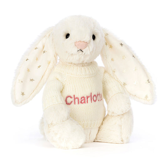 Bashful Twinkle Bunny with Personalized Cream Jumper | Jellycat